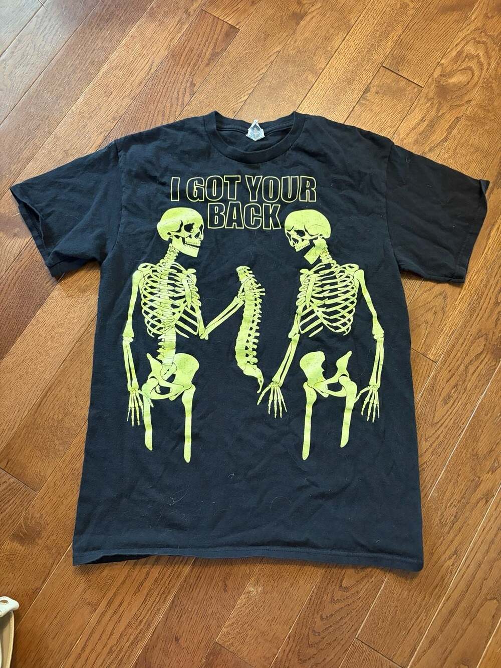 Delta Weight I Got Your Back Skeletons Halloween T-Shirt Black Medium
